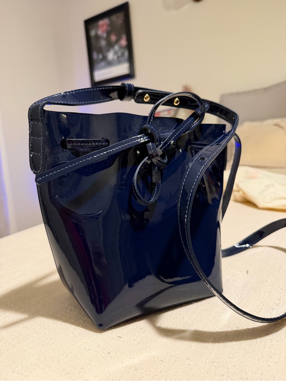 Mansur Gavriel Patent Mini Bag - Blue